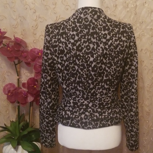 ECI New York Cheetah Pattern Metalic Blazer Size 4 - Picture 3 of 6